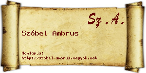 Szóbel Ambrus névjegykártya